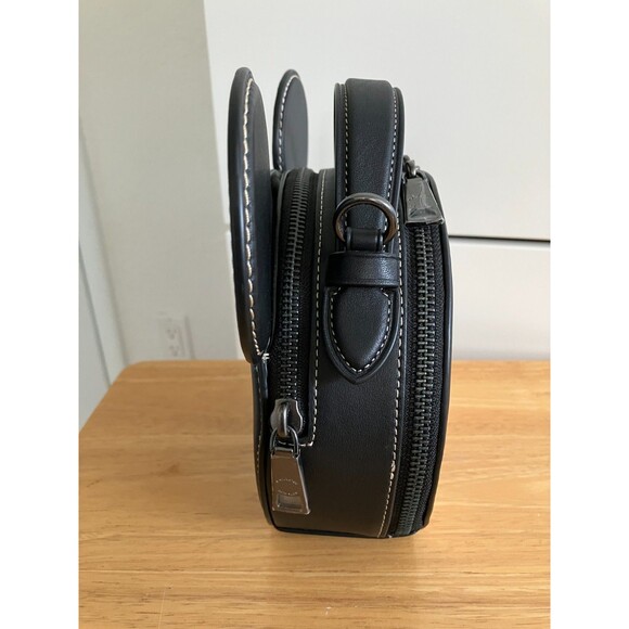 Coach X Disney Mickey Mouse Face Ear Pie Eye Leather Crossbody Bag Lightly Used - Picture 6 of 12